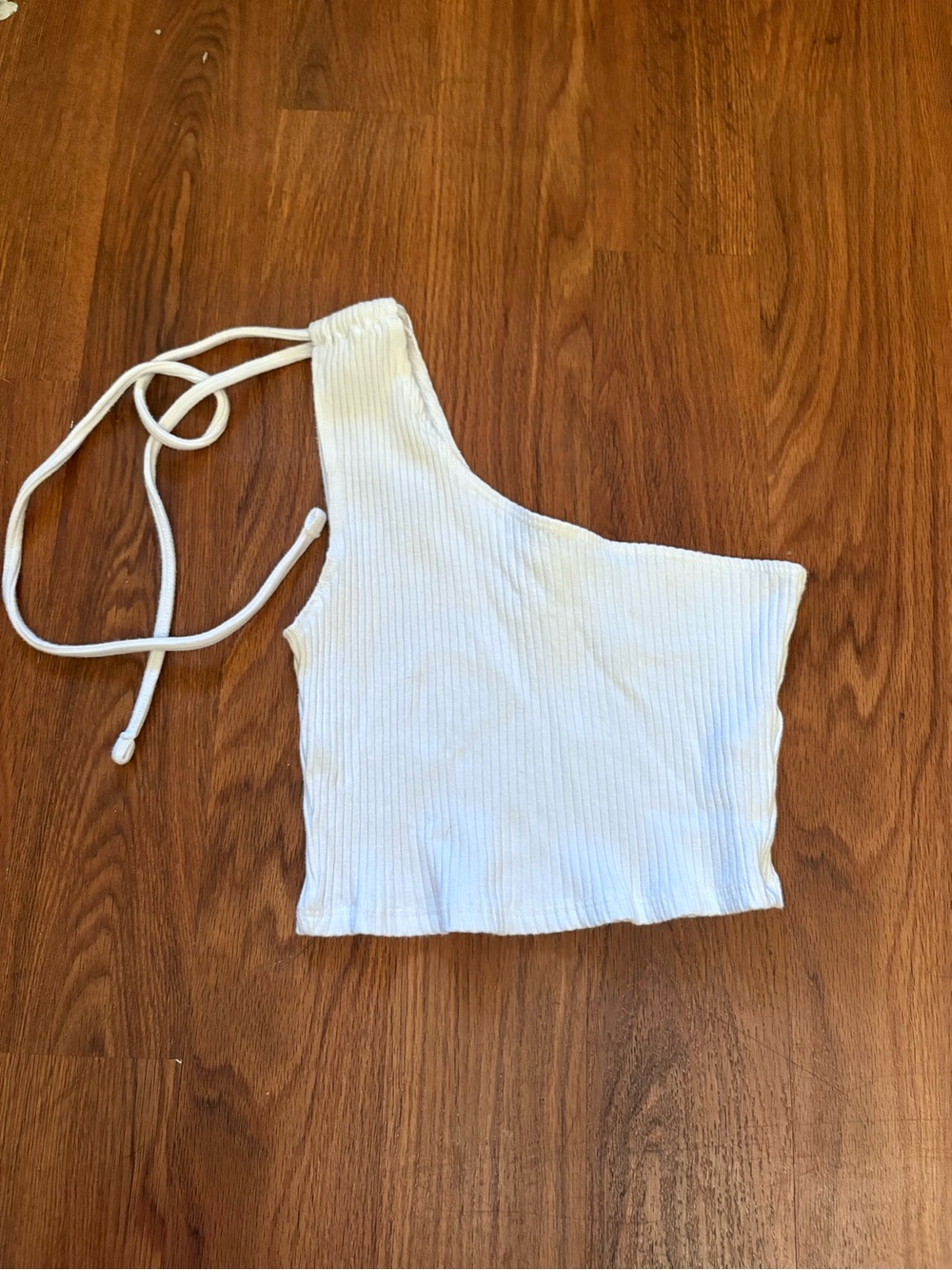 American eagle One-Shoulder White Ribbed Crop top